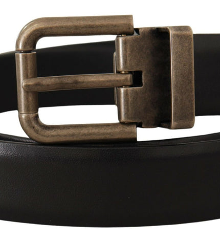 Dolce & Gabbana Elegant Black Calf Leather Belt