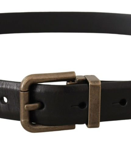 Dolce & Gabbana Elegant Black Calf Leather Belt