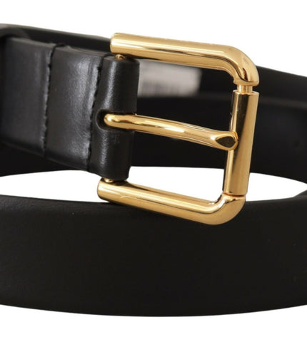 Dolce & Gabbana Elegant Leather Belt with Metal Buckle