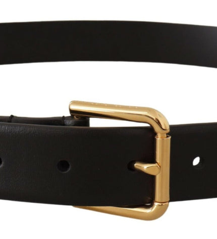 Dolce & Gabbana Elegant Leather Belt with Metal Buckle