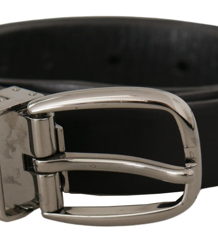 Dolce & Gabbana Elegant Black Leather Designer Belt