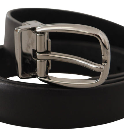 Dolce & Gabbana Elegant Black Leather Designer Belt