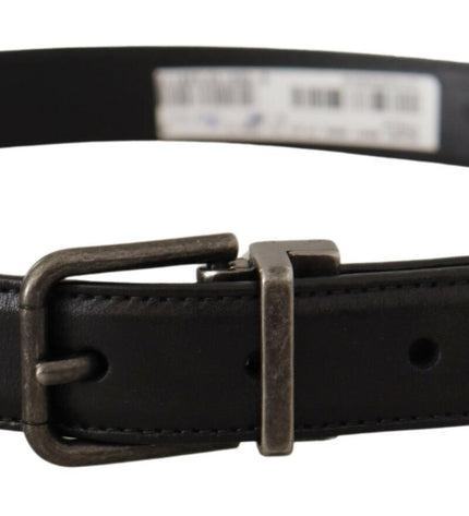 Dolce & Gabbana Elegant Black Leather Belt with Metal Buckle