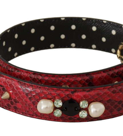 Dolce & Gabbana Elegant Red Python Leather Shoulder Strap