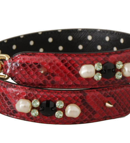 Dolce & Gabbana Elegant Red Python Leather Shoulder Strap