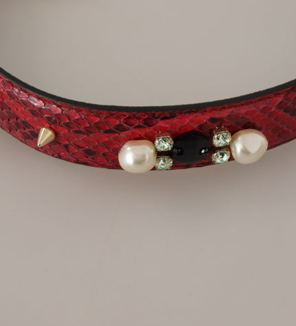 Dolce & Gabbana Elegant Red Python Leather Shoulder Strap