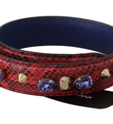 Dolce & Gabbana Elegant Red Python Leather Handbag Strap