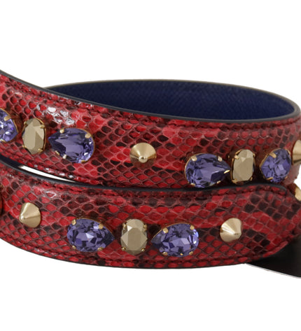 Dolce & Gabbana Elegant Red Python Leather Handbag Strap