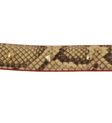 Dolce & Gabbana Elegant Beige Python Leather Bag Strap