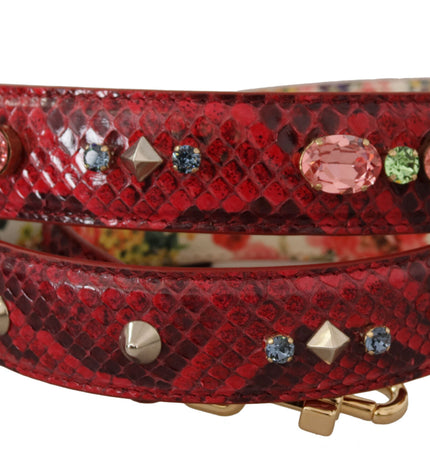 Dolce & Gabbana Elegant Red Python Leather Bag Strap