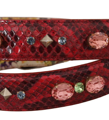 Dolce & Gabbana Elegant Red Python Leather Bag Strap