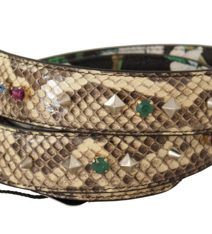 Dolce & Gabbana Elegant Beige Python Leather Shoulder Strap