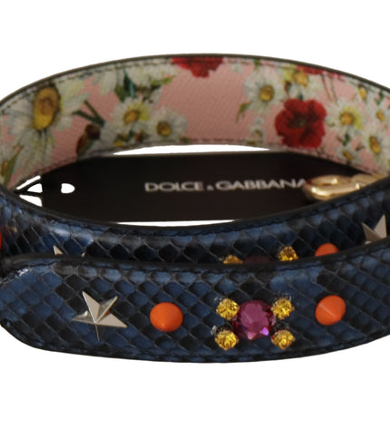 Dolce & Gabbana Elegant Blue Python Leather Bag Strap