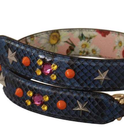 Dolce & Gabbana Elegant Blue Python Leather Bag Strap