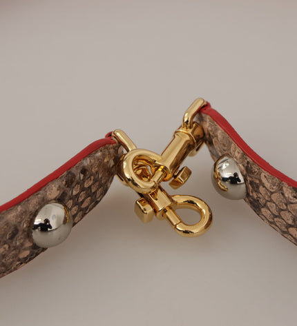 Dolce & Gabbana Chic Brown Python Leather Bag Strap