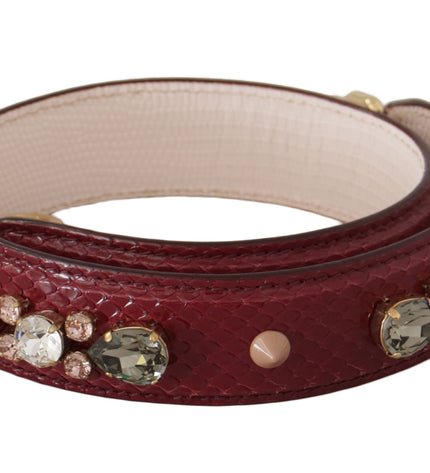 Dolce & Gabbana Elegant Python Leather Bag Strap in Bordeaux