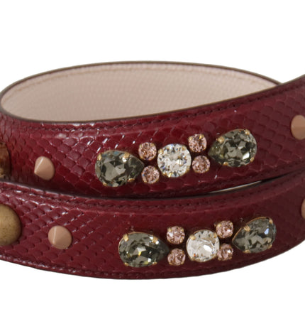 Dolce & Gabbana Elegant Python Leather Bag Strap in Bordeaux