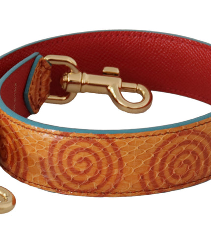 Dolce & Gabbana Chic Orange Leather Shoulder Strap Accessory