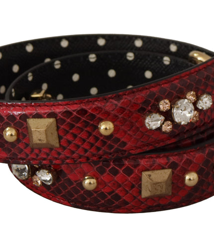 Dolce & Gabbana Red Python Leather Shoulder Bag Strap