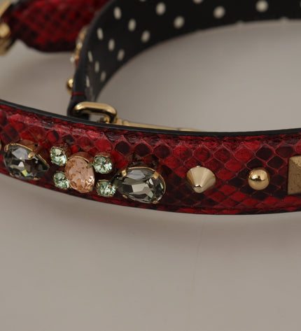 Dolce & Gabbana Red Python Leather Shoulder Bag Strap