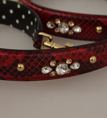 Dolce & Gabbana Red Python Leather Shoulder Bag Strap