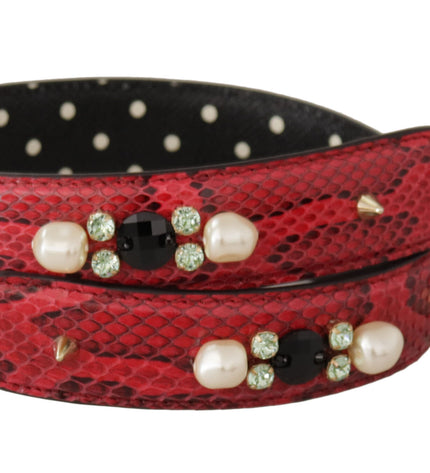 Dolce & Gabbana Elegant Red Python Leather Shoulder Strap