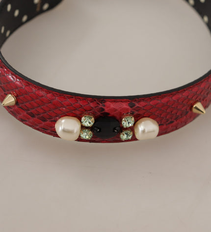 Dolce & Gabbana Elegant Red Python Leather Shoulder Strap