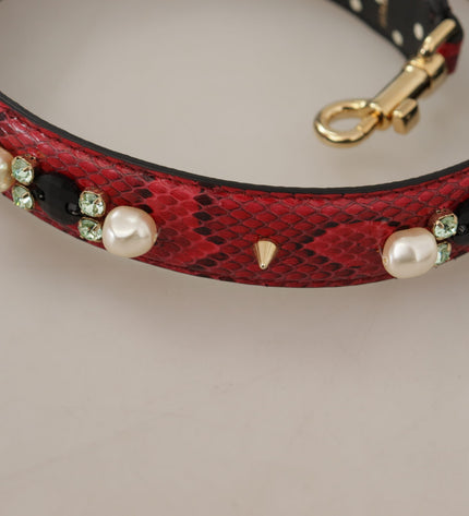 Dolce & Gabbana Elegant Red Python Leather Shoulder Strap