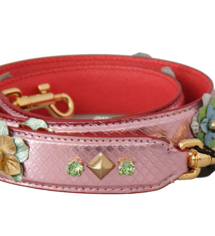 Dolce & Gabbana Elegant Metallic Pink Leather Shoulder Strap