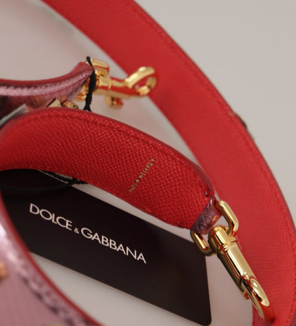 Dolce &amp; Gabbana Elegante tracolla in pelle rosa metallizzato