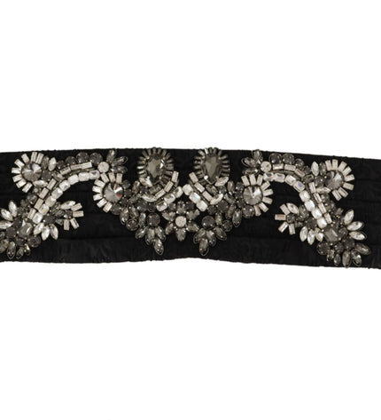 Dolce & Gabbana Elegant Rhinestone-Embellished Silk Belt