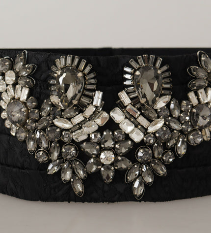 Dolce & Gabbana Elegant Rhinestone-Embellished Silk Belt