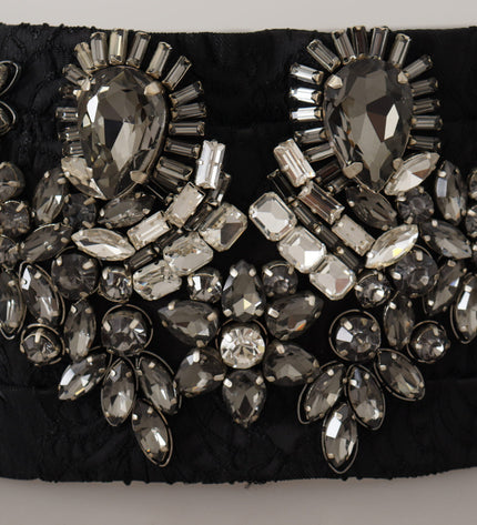 Dolce & Gabbana Elegant Rhinestone-Embellished Silk Belt