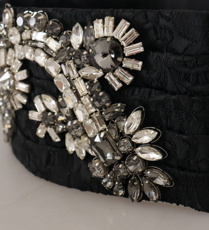 Dolce & Gabbana Elegant Rhinestone-Embellished Silk Belt