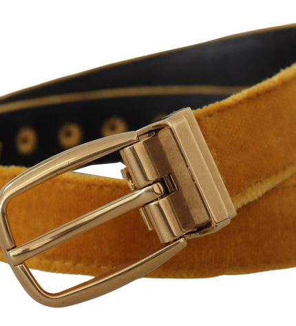 Dolce & Gabbana Elegant Velvet Gold Buckle Women's Belt