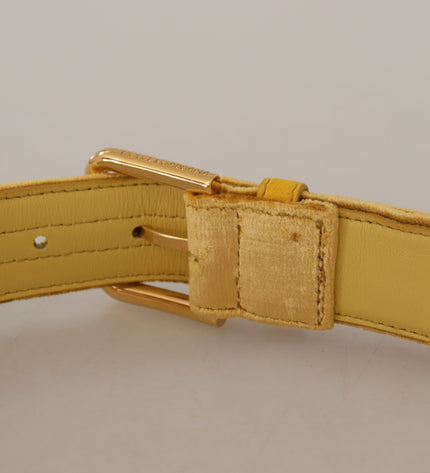 Dolce & Gabbana Elegant Velvet Designer Gold-Buckled Belt