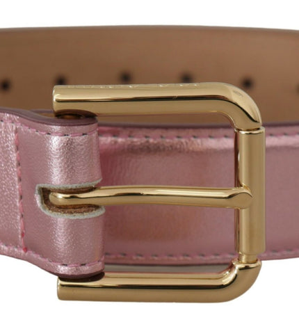 Dolce & Gabbana Elegant Metallic Pink Leather Belt