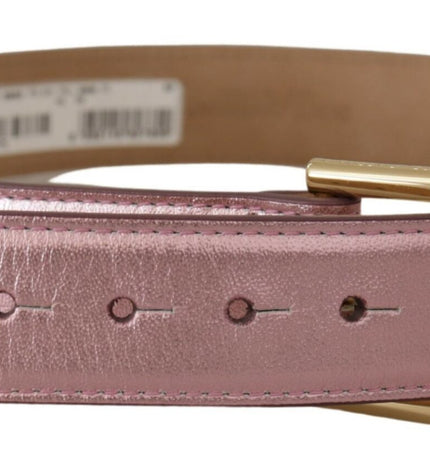 Dolce & Gabbana Elegant Metallic Pink Leather Belt