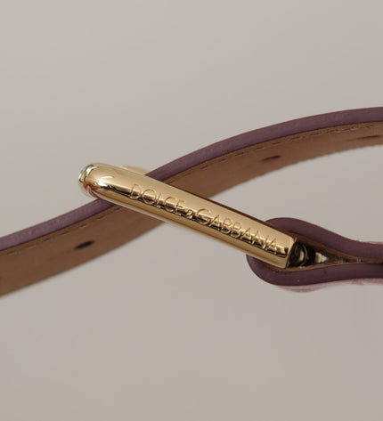 Dolce & Gabbana Elegant Metallic Pink Leather Belt