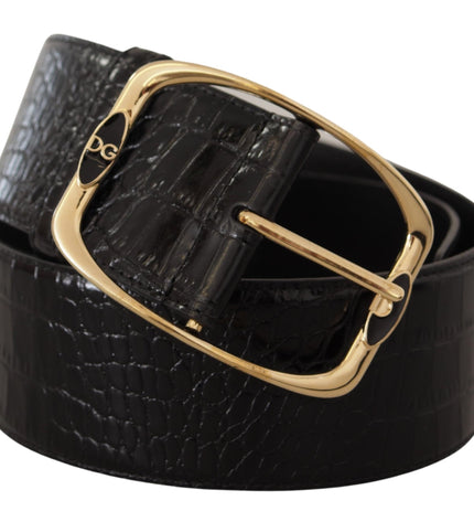 Dolce & Gabbana Elegant Black Leather Logo Belt