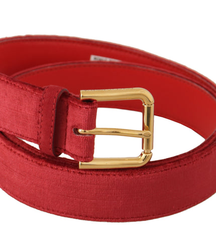 Dolce &amp; Gabbana Elegante cintura firmata in pelle scamosciata rossa