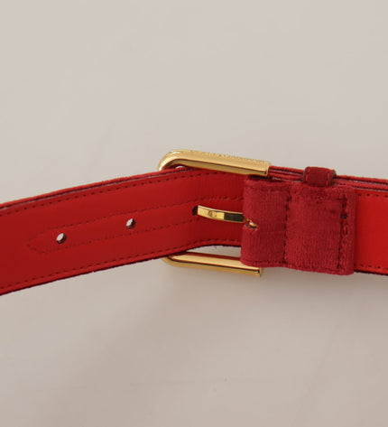 Dolce & Gabbana Elegant Red Suede Designer Belt