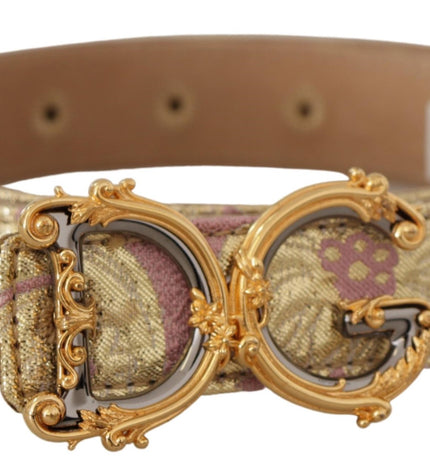 Dolce & Gabbana Chic Gold and Pink Leather Belt