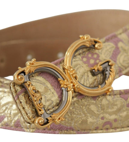 Dolce & Gabbana Chic Gold and Pink Leather Belt