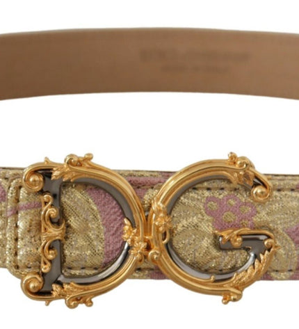 Dolce & Gabbana Chic Gold and Pink Leather Belt