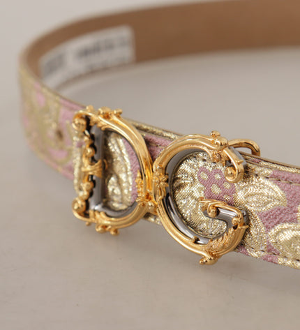 Dolce & Gabbana Chic Gold and Pink Leather Belt