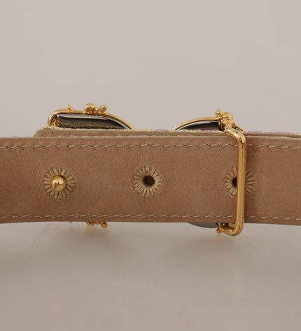 Dolce & Gabbana Chic Gold and Pink Leather Belt