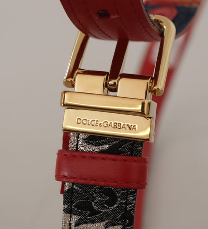 Dolce & Gabbana Chic Multicolor Leather Belt with Engraved Buckle