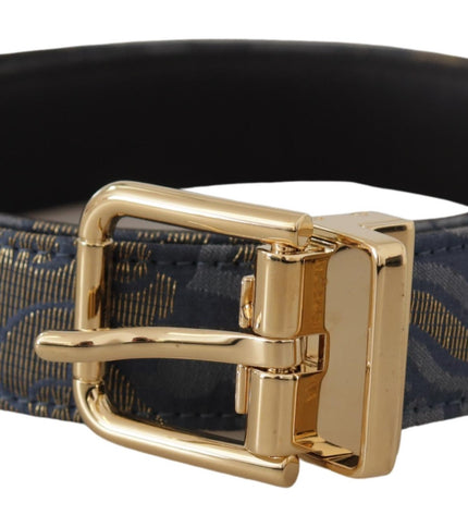 Dolce & Gabbana Elegant Navy Blue Leather Belt