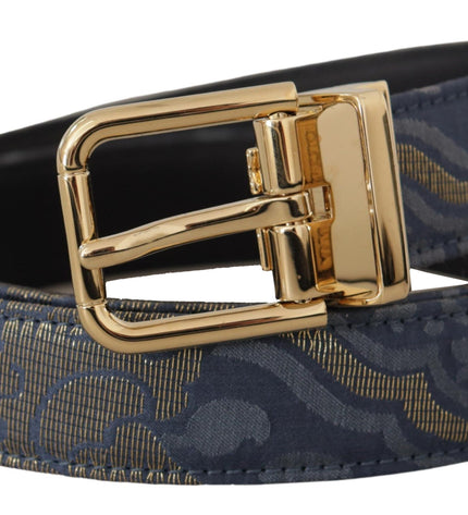 Dolce & Gabbana Elegant Navy Blue Leather Belt